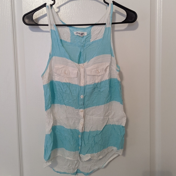 Aeropostale blue/white stripes blouse - Picture 1 of 2